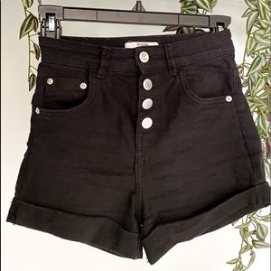 Black jean shorts